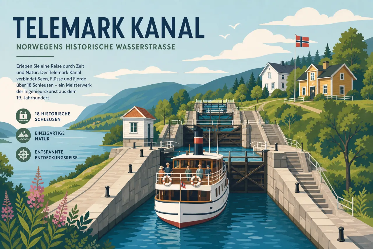 Telemark Kanal: Historischer Kanal mit beeindruckenden Schleusen