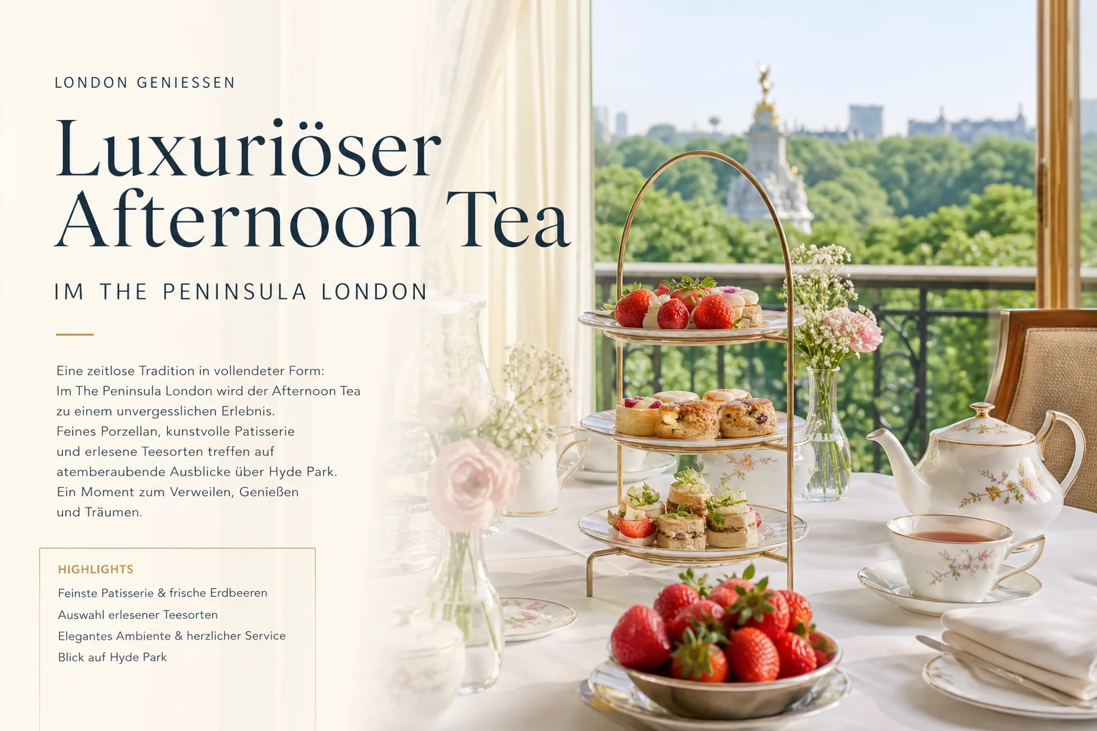 The Peninsula London serviert Strawberry Afternoon Tea
