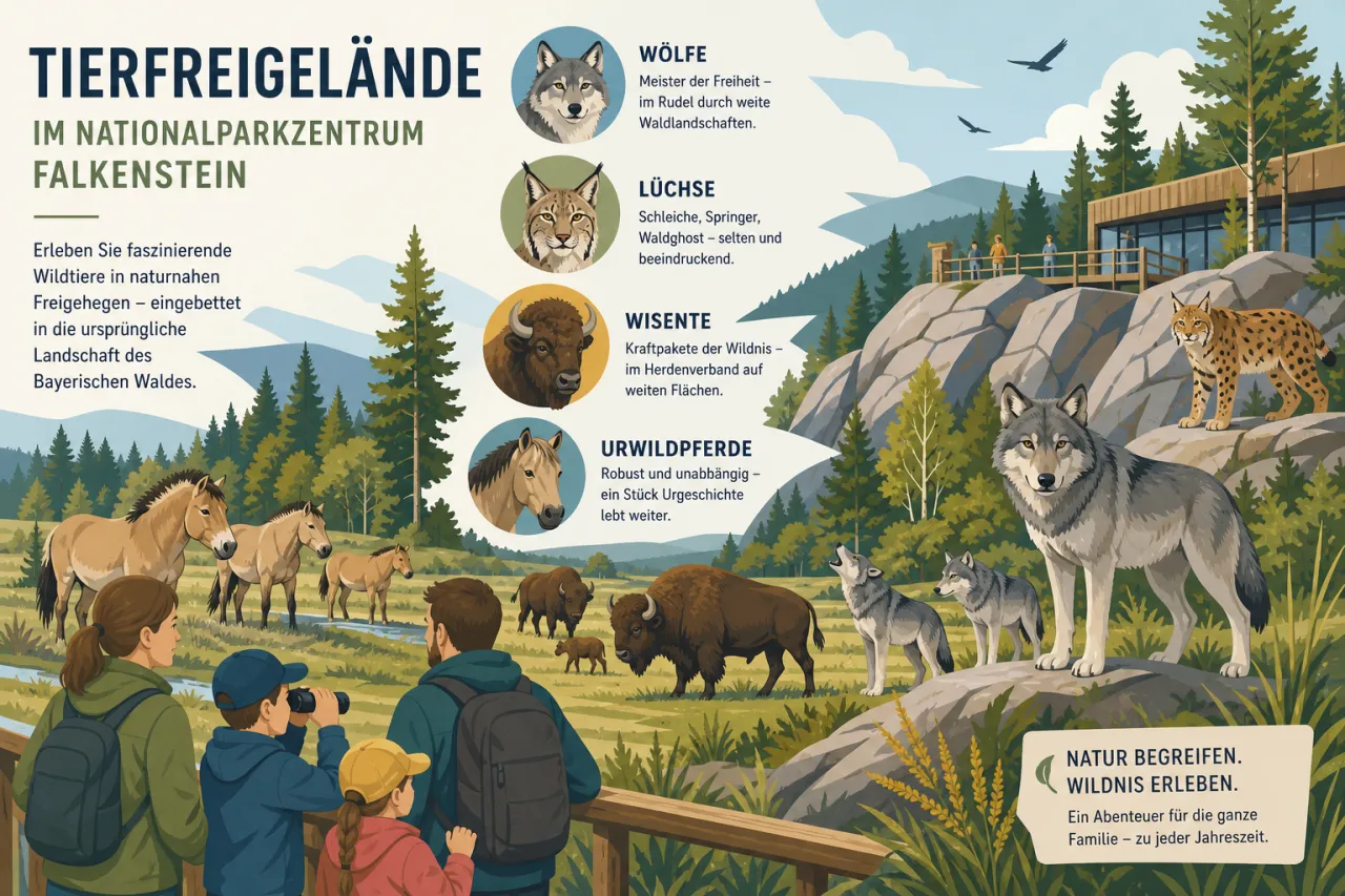 Tierfreigelände im Nationalparkzentrum Falkenstein