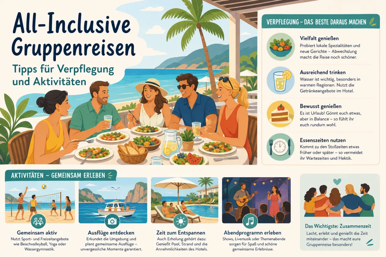 Tipps für Verpflegung und Aktivitäten bei Gruppenreisen