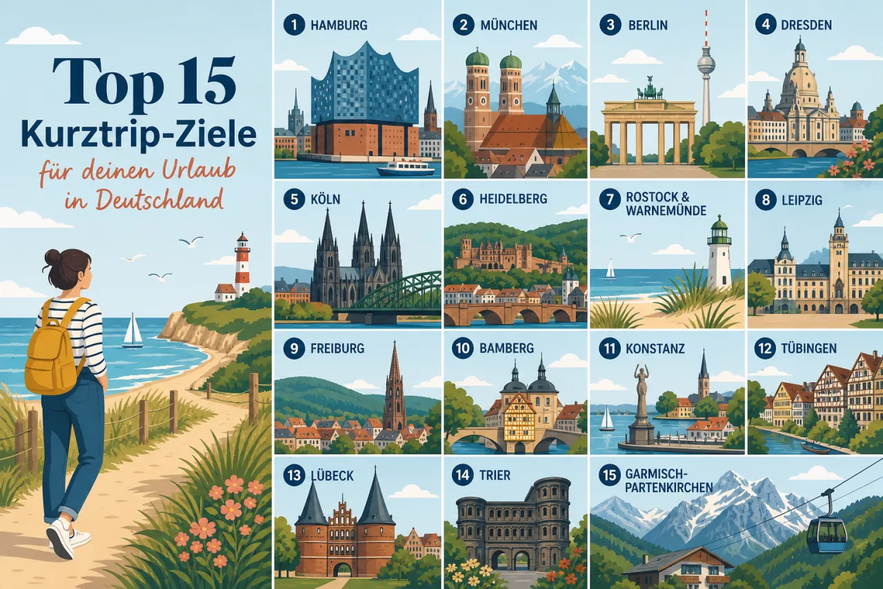 Top 15 Kurztrip-Ziele für deinen Urlaub in Deutschland