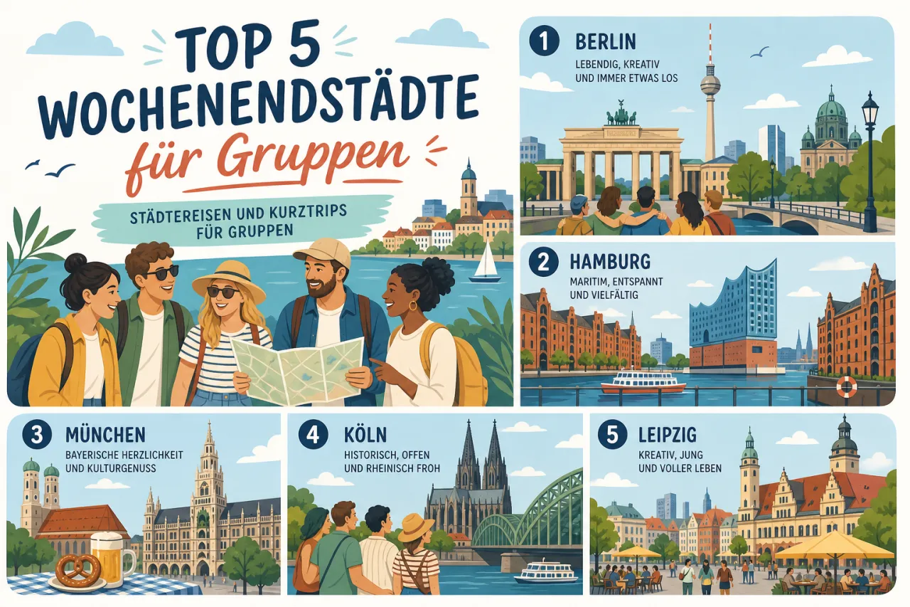 Top 5 Wochenendstädte für Gruppen