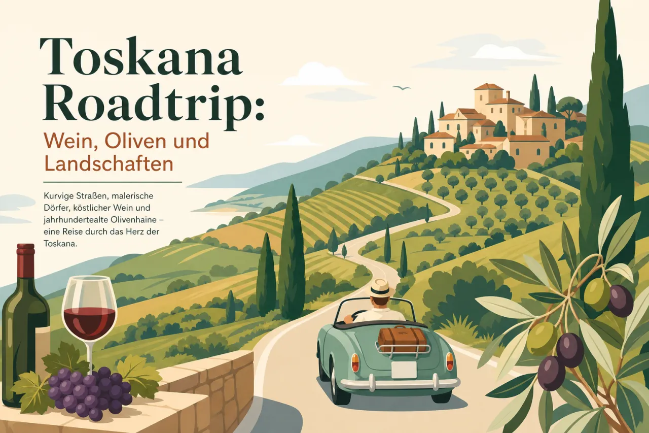Toskana Roadtrip: Wein, Oliven und malerische Landschaften