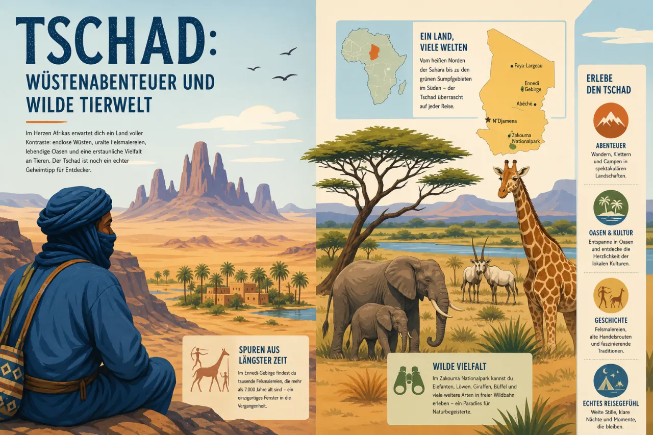 Tschad: Wüstenabenteuer und wilde Tierwelt