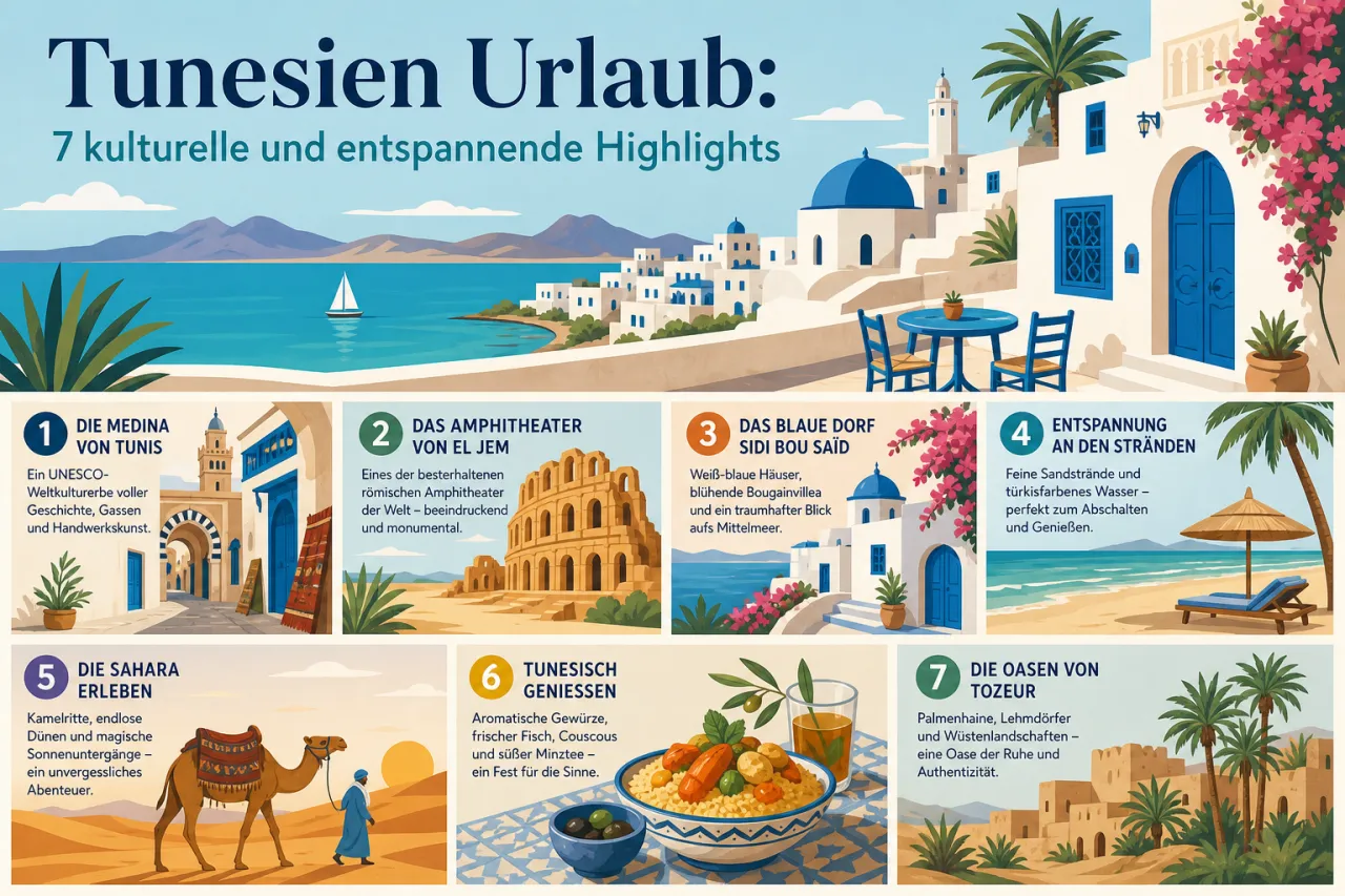 Tunesien Urlaub: 7 kulturelle und entspannende Highlights