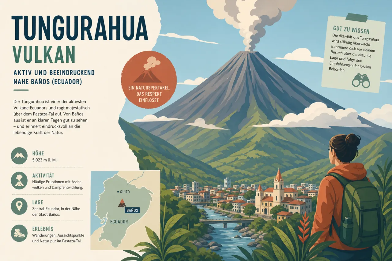 Tungurahua Vulkan: Aktiv und beeindruckend nahe Baños