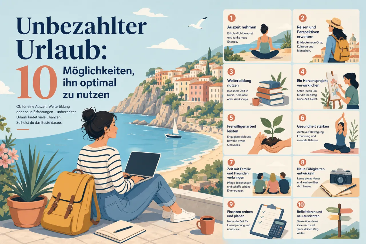 Unbezahlter Urlaub: 10 Möglichkeiten, ihn optimal zu nutzen