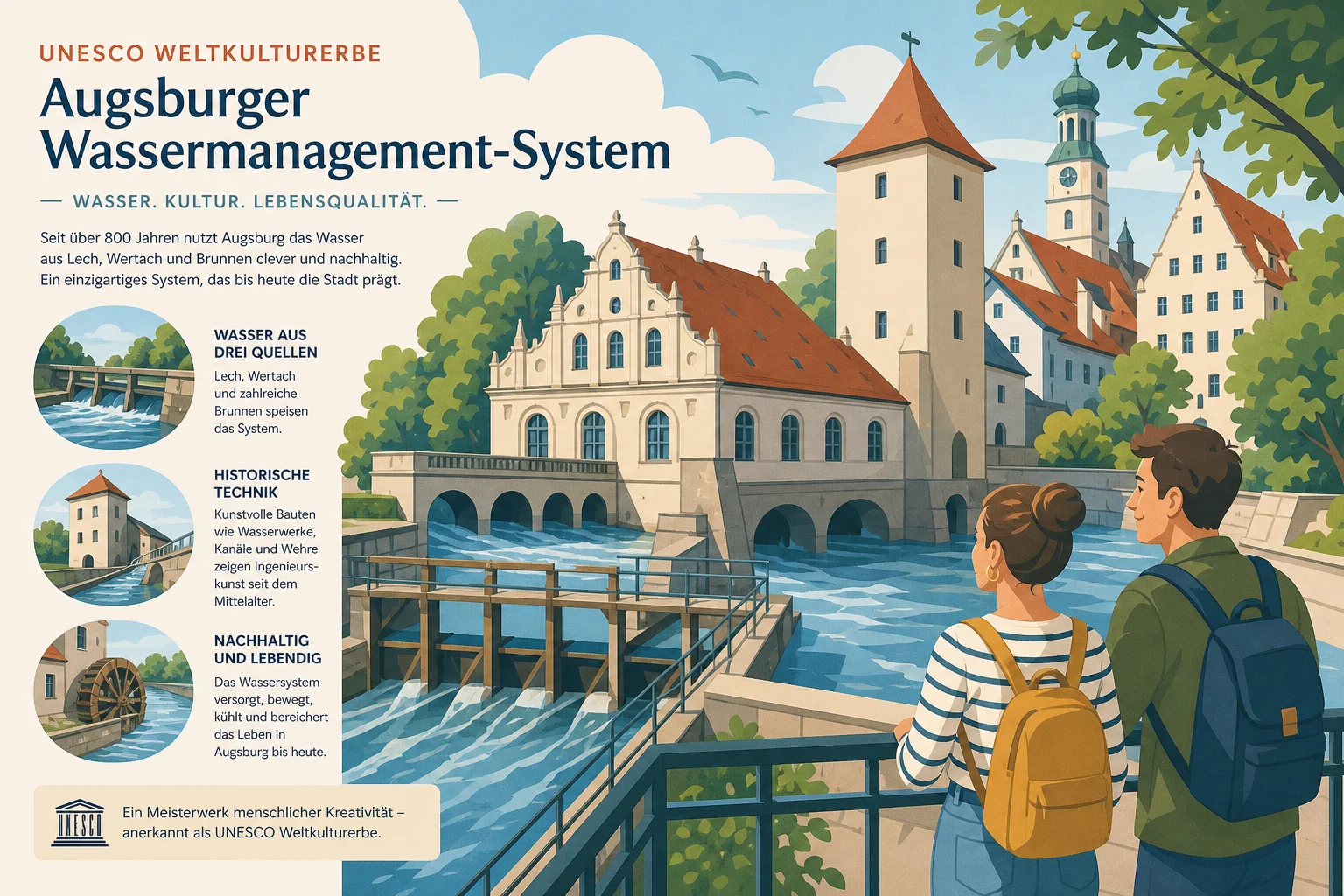 UNESCO Weltkulturerbe Augsburger Wassermanagement-System bestaunen