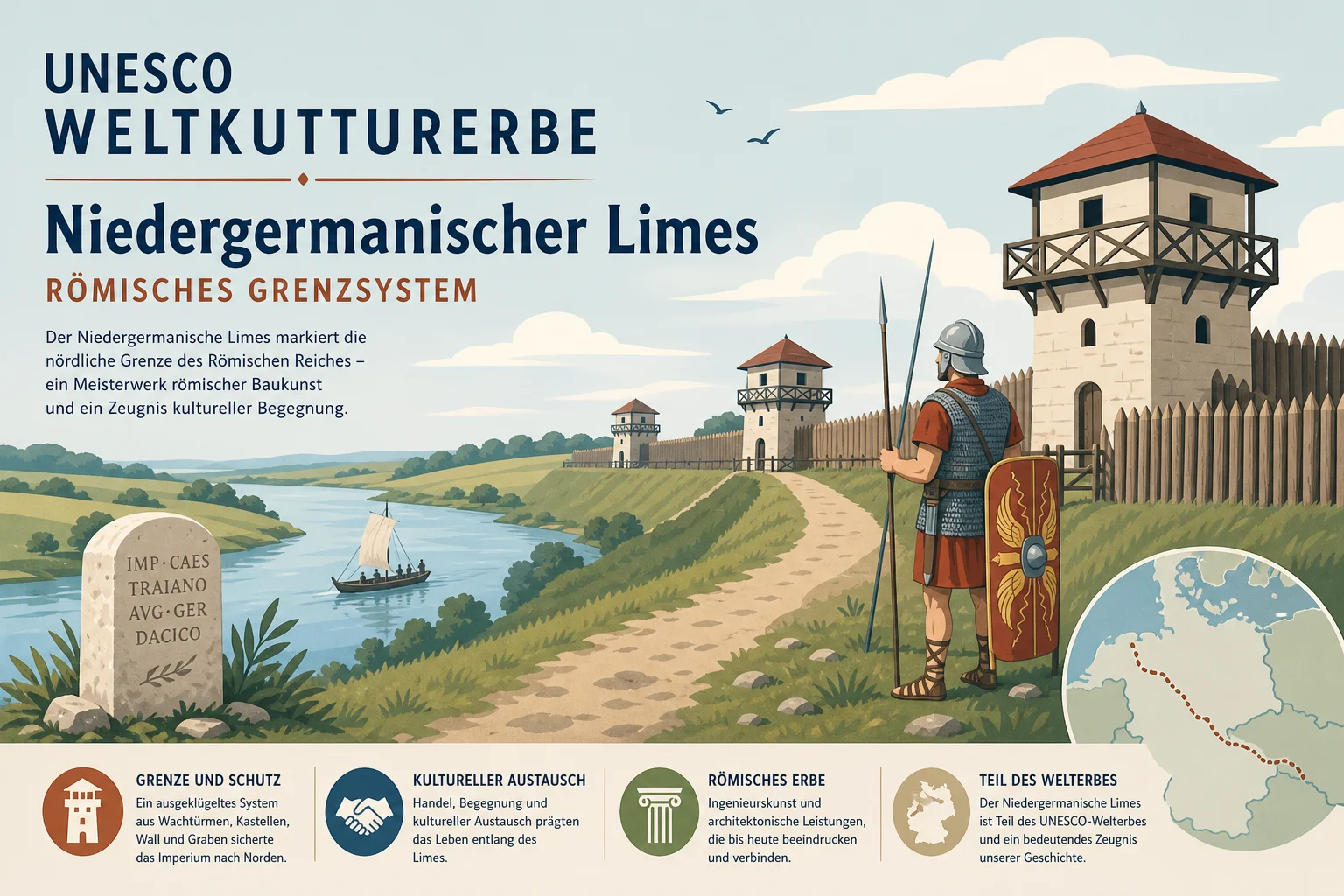 UNESCO Weltkulturerbe Niedergermanischer Limes – Römisches Grenzsystem