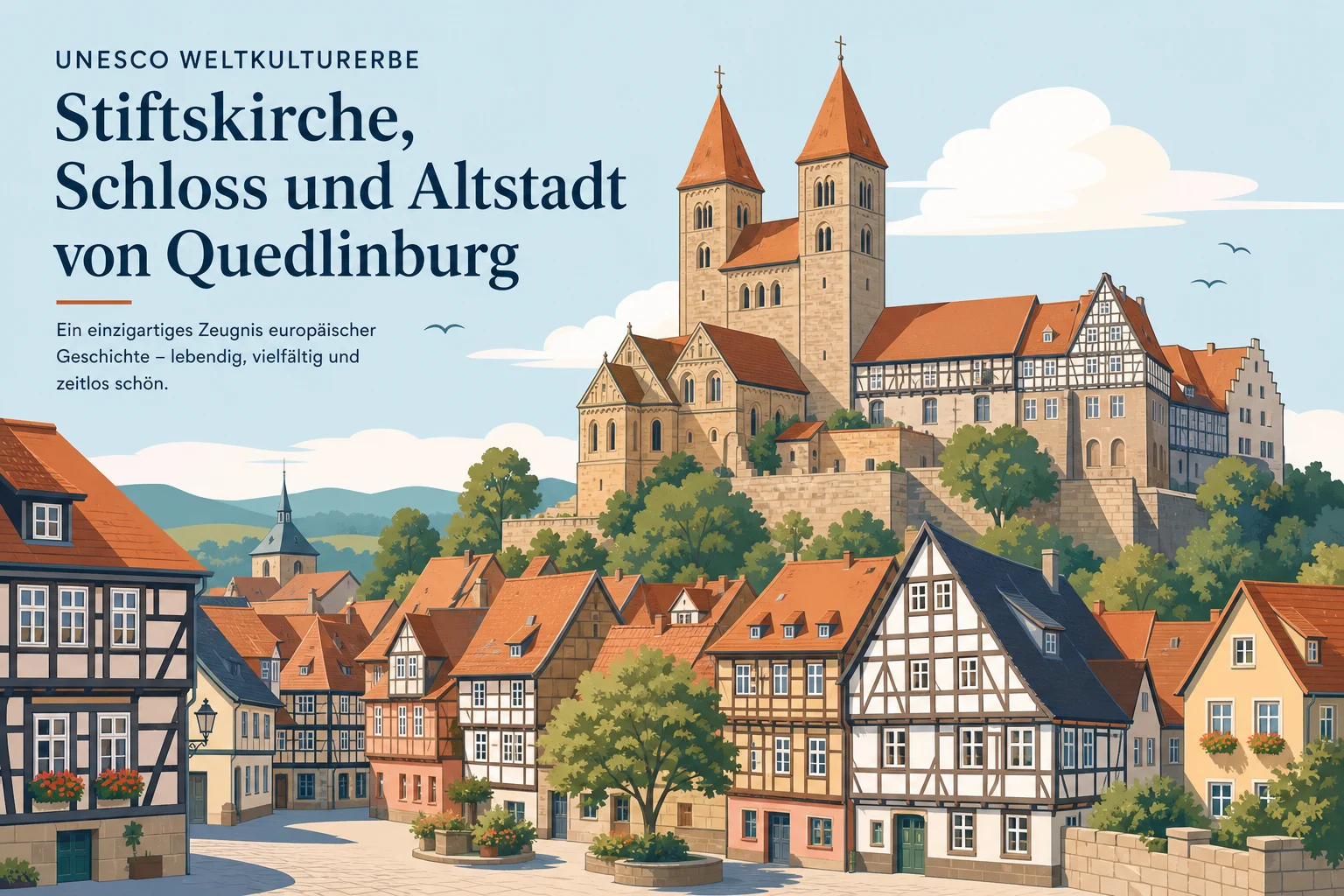 UNESCO Weltkulturerbe Stiftskirche, Schloss und Altstadt von Quedlinburg