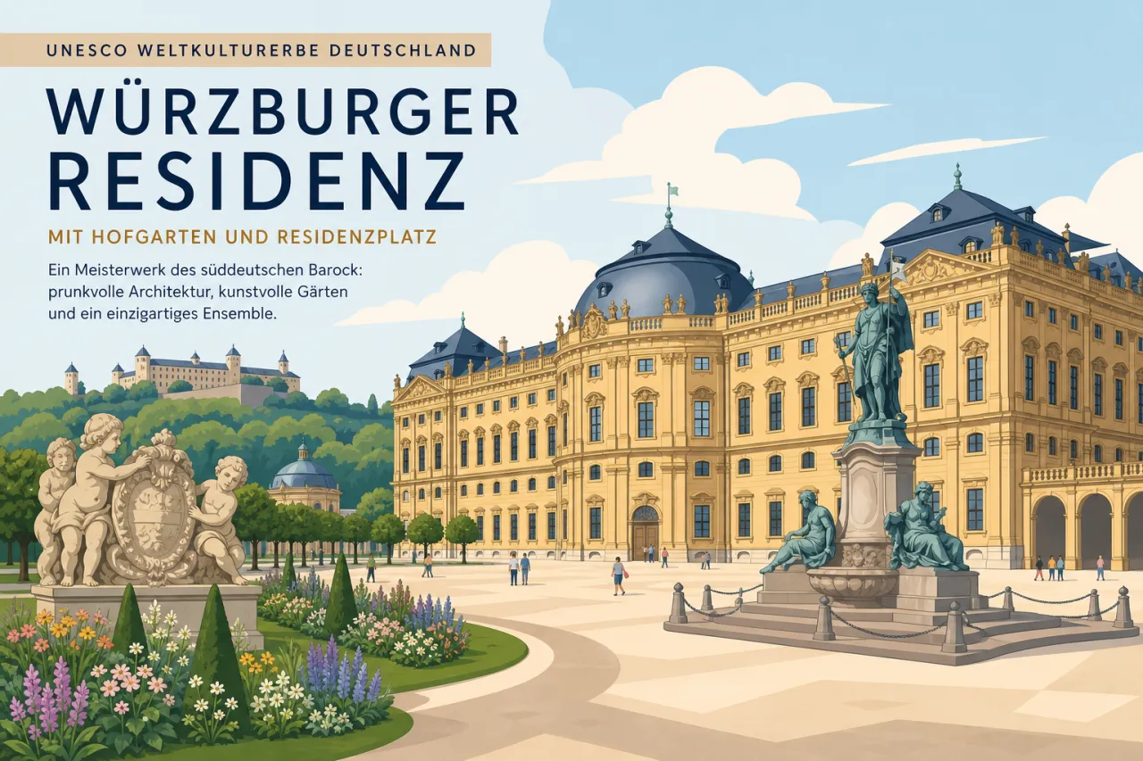 UNESCO Weltkulturerbe Würzburger Residenz mit Hofgarten und Residenzplatz