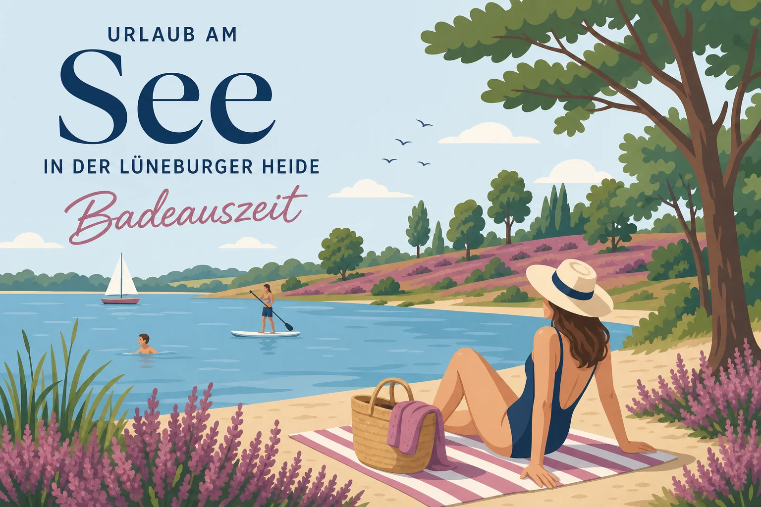 Urlaub am See in der Lüneburger Heide: Badeauszeit