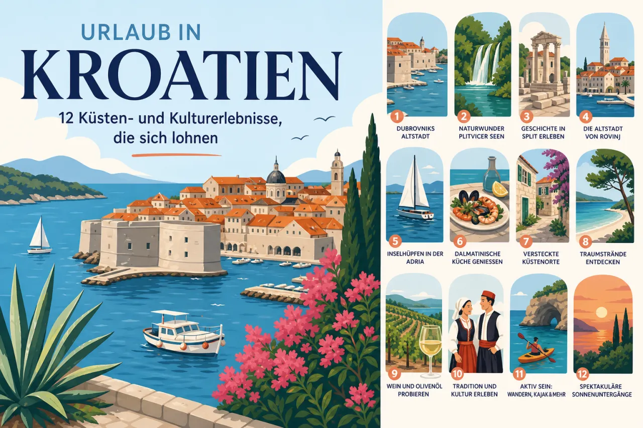 Urlaub in Kroatien: 12 Küsten- und Kulturerlebnisse, die sich lohnen