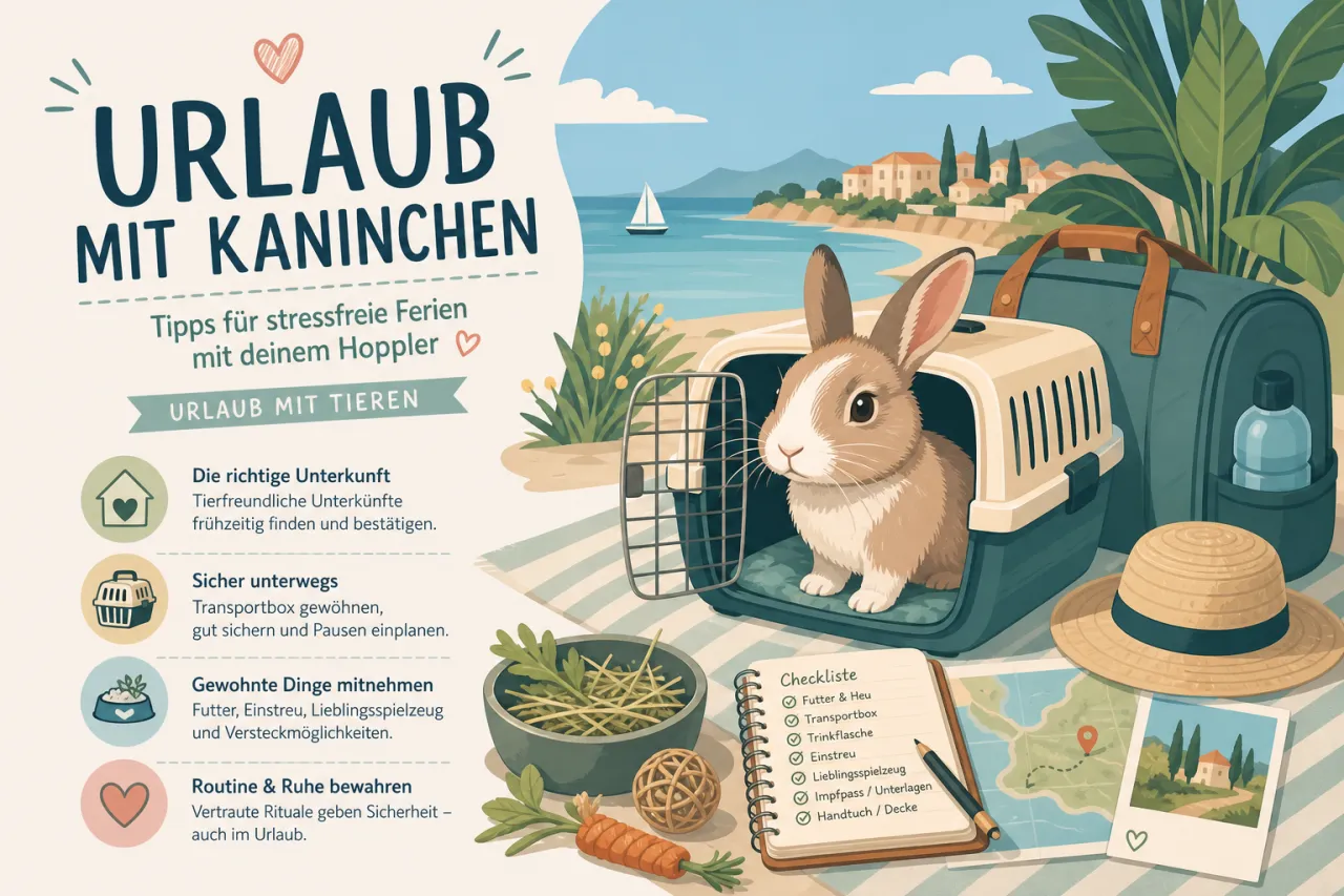Urlaub mit Kaninchen: Tipps für stressfreie Ferien mit deinem Hoppler