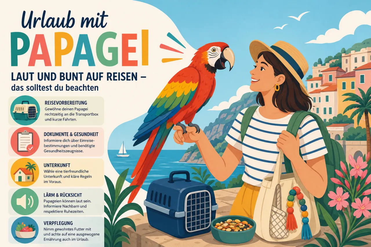 Urlaub mit Papagei: Laut und bunt auf Reisen – das solltest du beachten