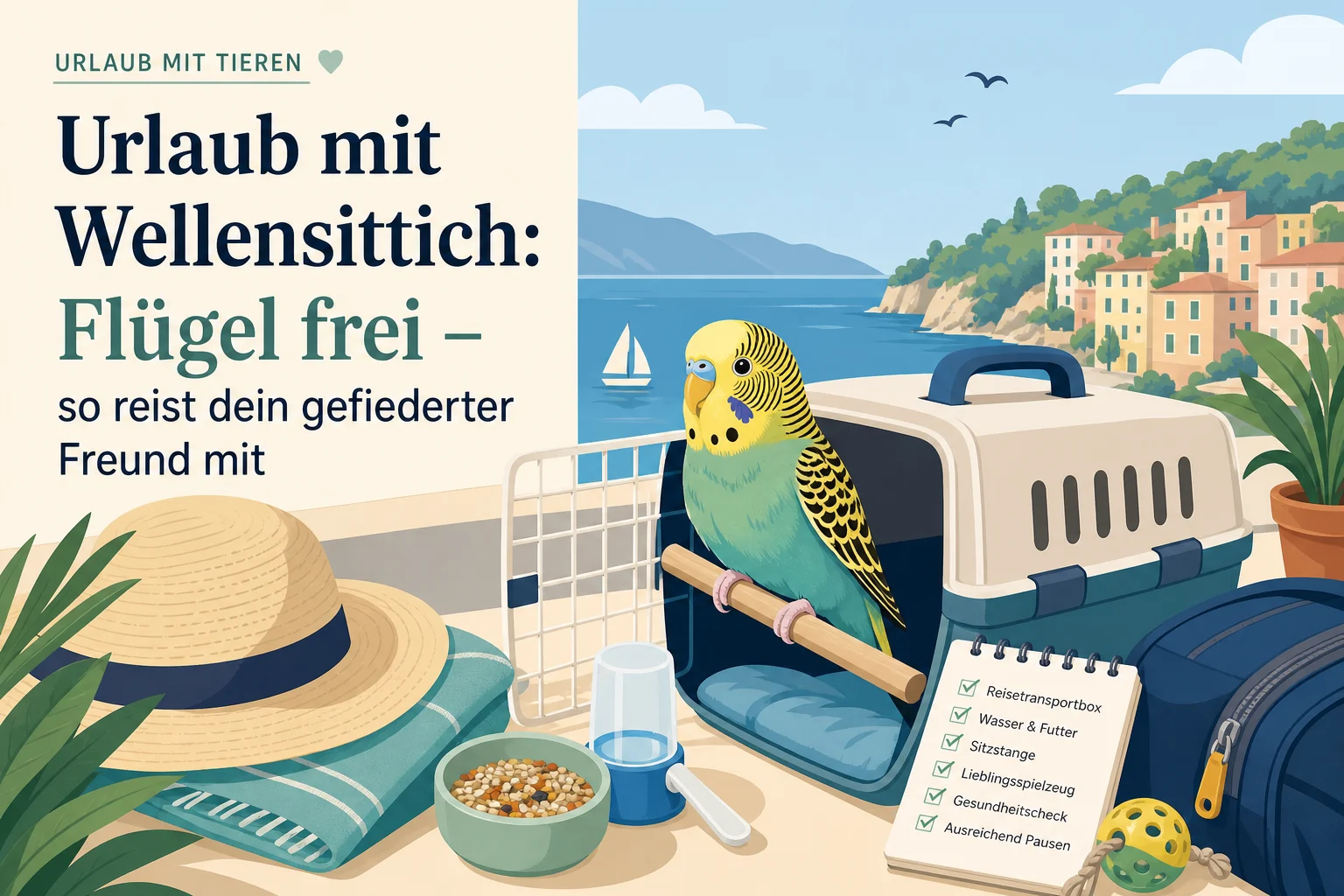 Urlaub mit Wellensittich: So reist dein gefiederter Freund entspannt mit