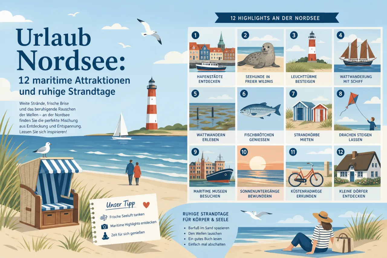 Urlaub Nordsee: 12 maritime Attraktionen und ruhige Strandtage