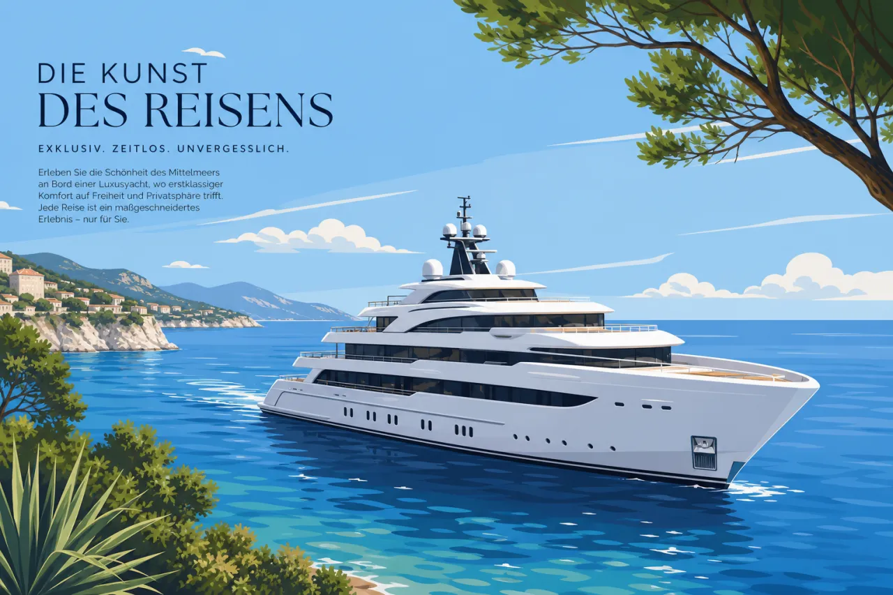 Luxusjacht ELEGANT von VidantaWorld Voyages auf dem Mittelmeer bei Sonnenschein