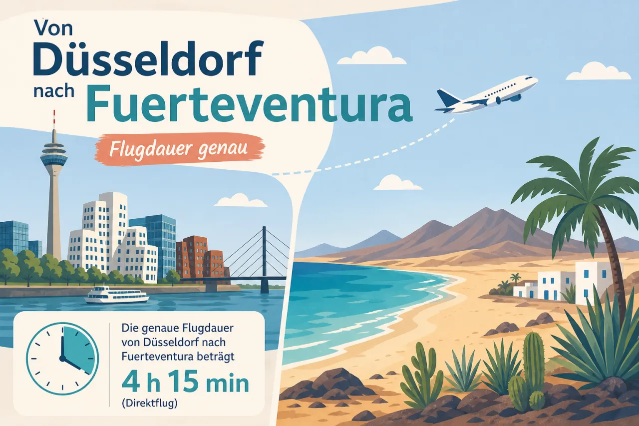 Von Düsseldorf nach Fuerteventura: Flugdauer genau