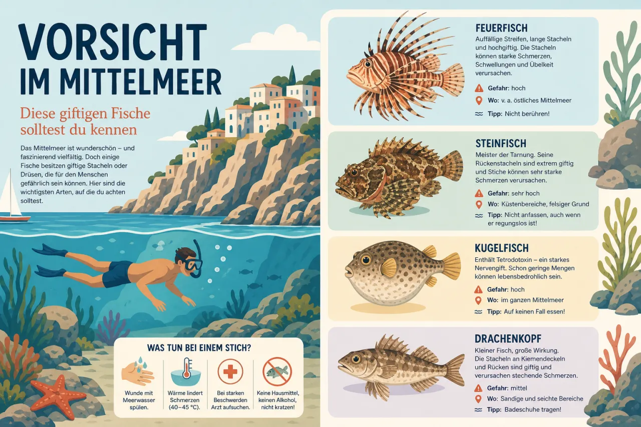 Vorsicht im Mittelmeer: Diese giftigen Fische solltest du kennen