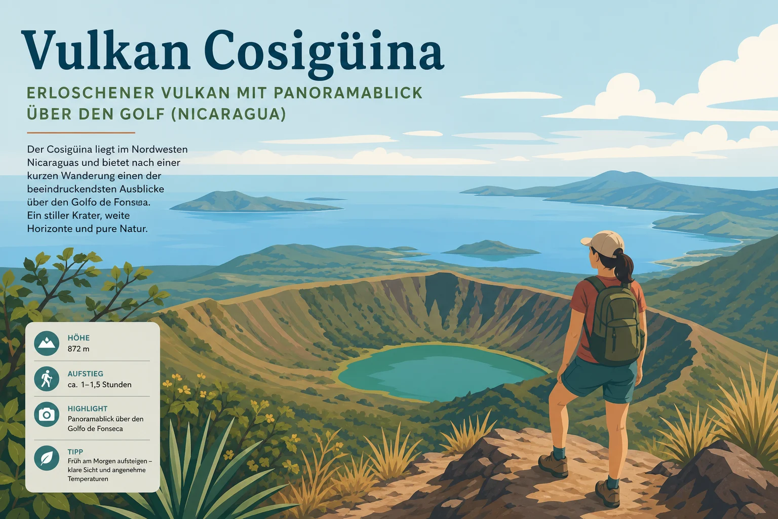 Vulkan Cosigüina: Erloschener Vulkan mit Panoramablick über den Golf