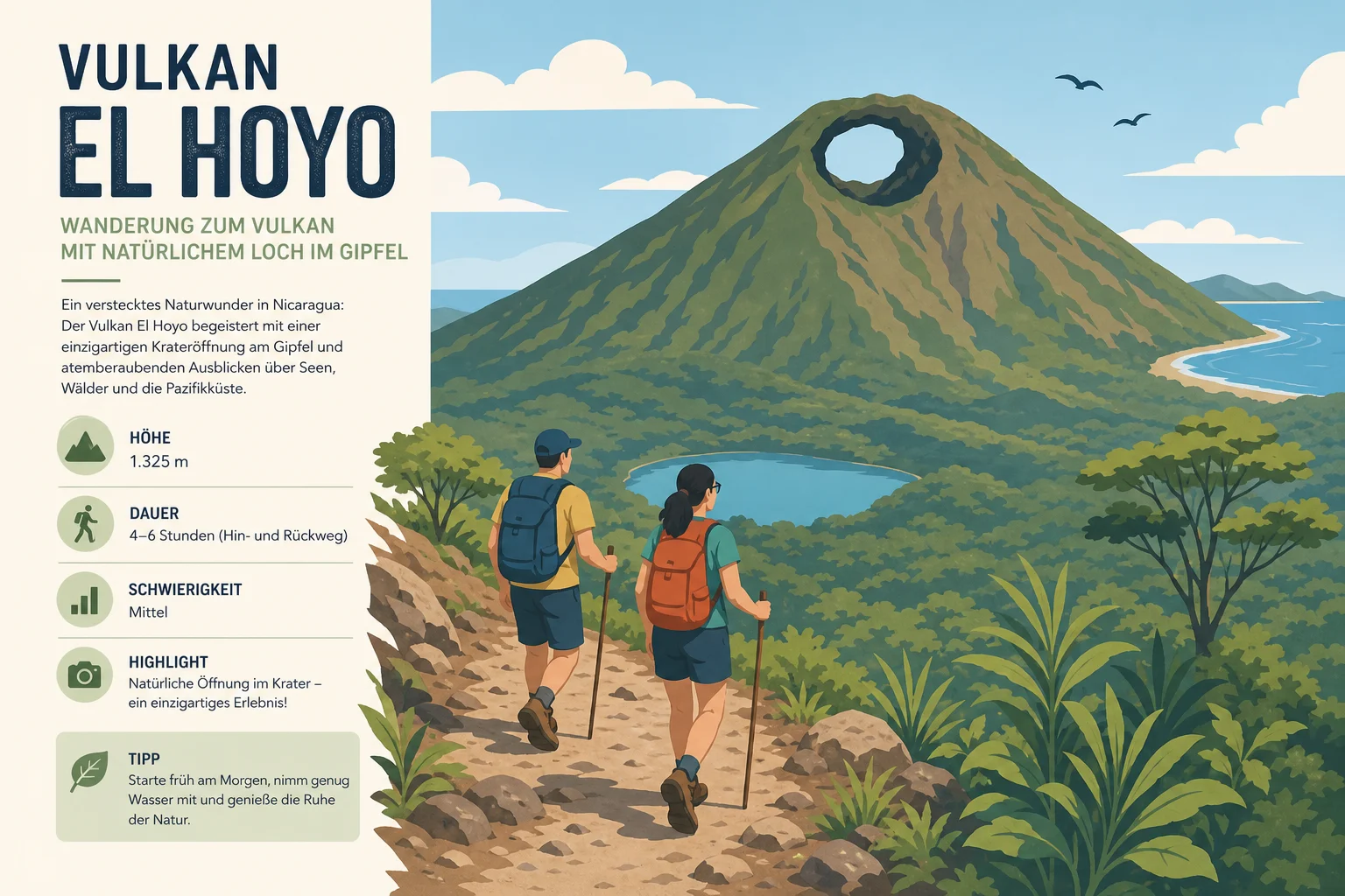 Vulkan El Hoyo: Wanderung zum Vulkan mit natürlichem Loch im Gipfel