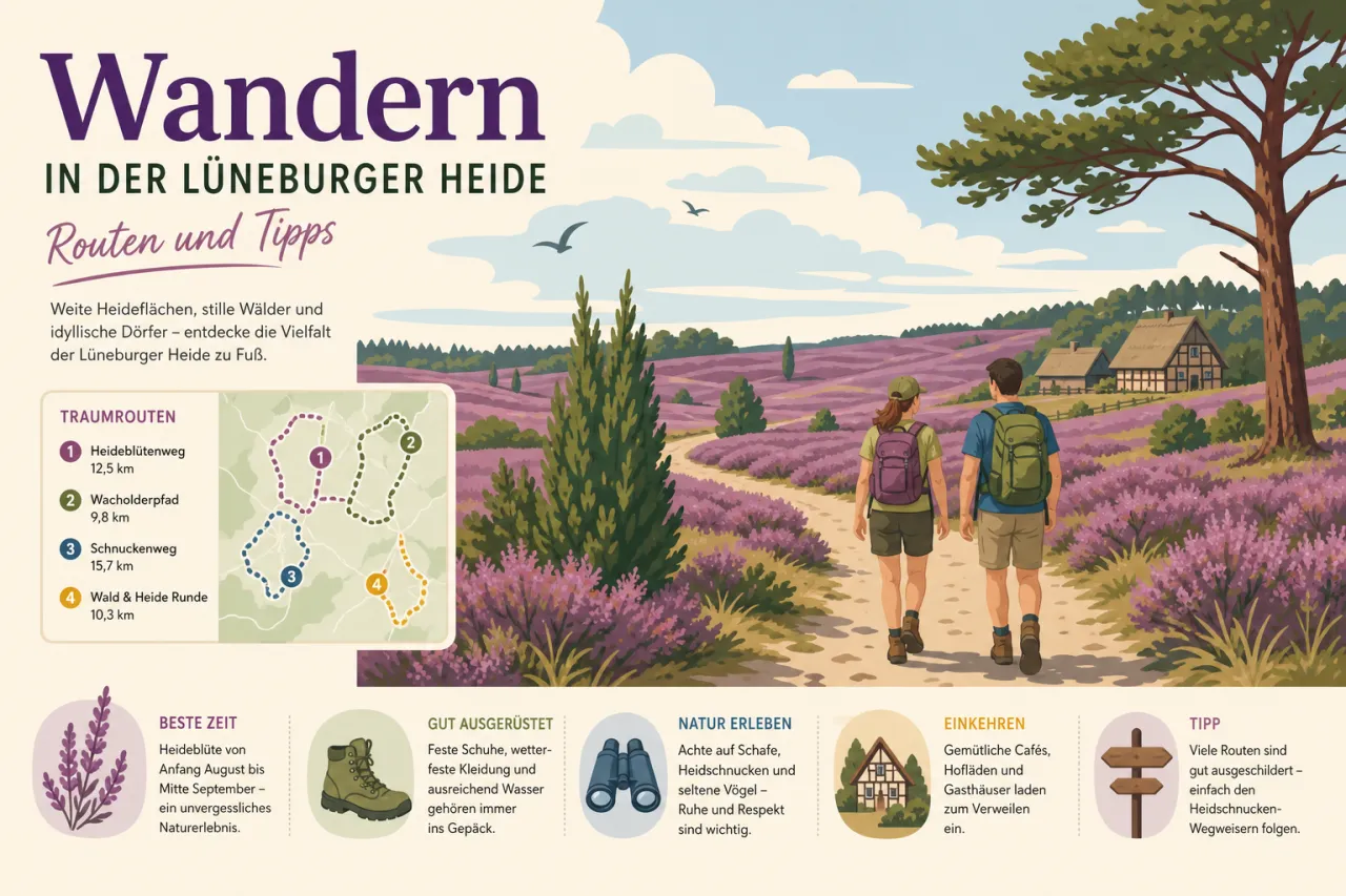 Wandern in der Lüneburger Heide Routen und Tipps