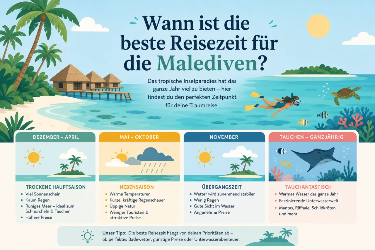 Wann ist die beste Reisezeit für die Malediven?