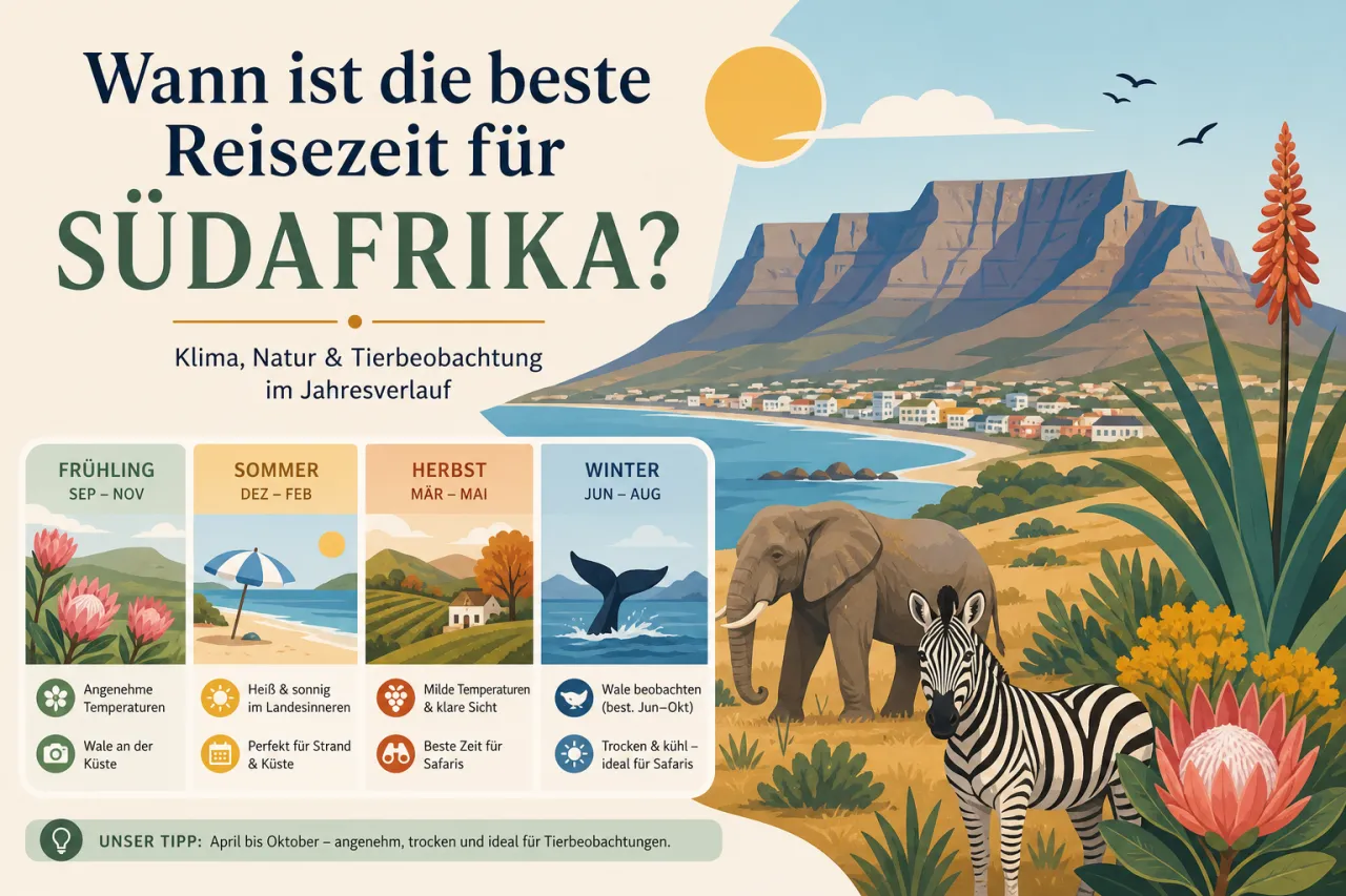 Wann ist die beste Reisezeit für Südafrika?