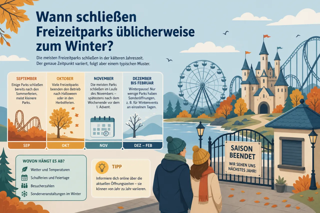 Wann schließen Freizeitparks üblicherweise zum Winter?