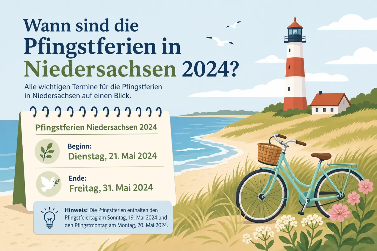Wann sind die Pfingstferien in Niedersachsen 2024?