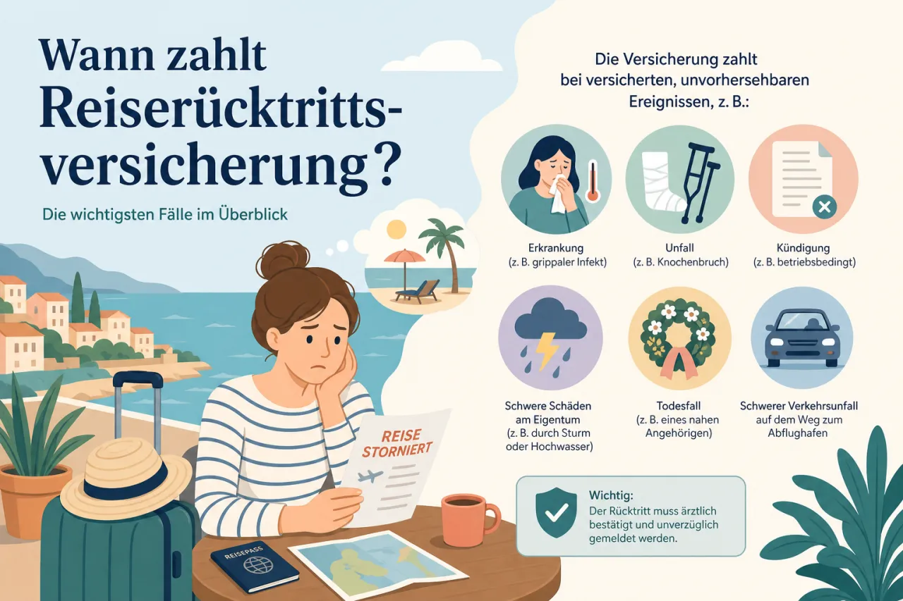 Wann zahlt Reiserücktrittsversicherung?