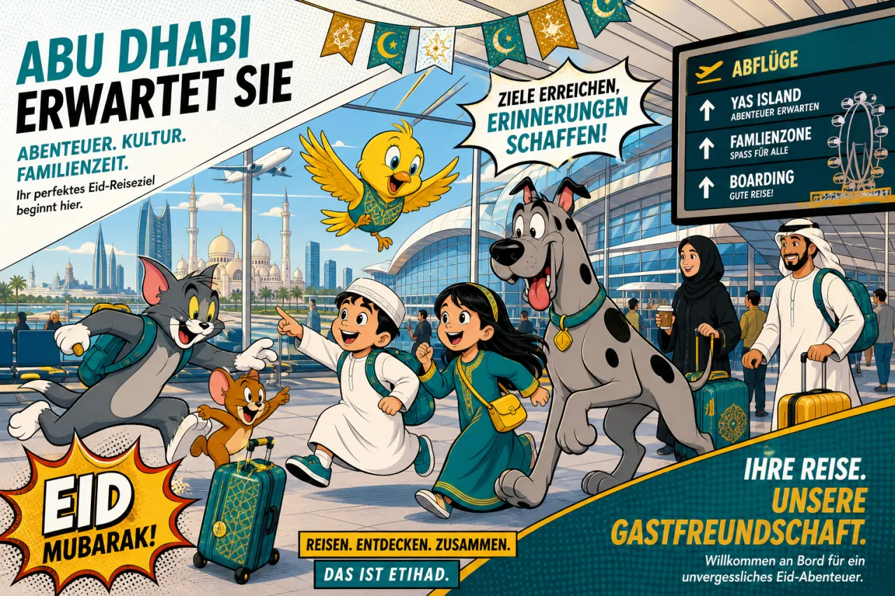 Warner Bros. World und Etihad überraschen Familien am Airport