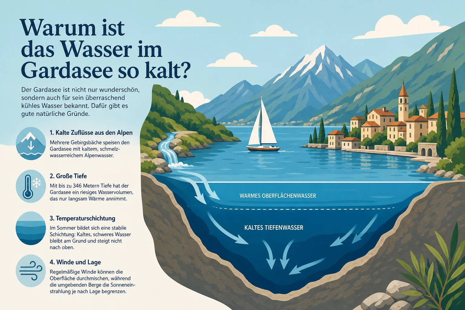 Warum ist das Wasser im Gardasee so kalt?