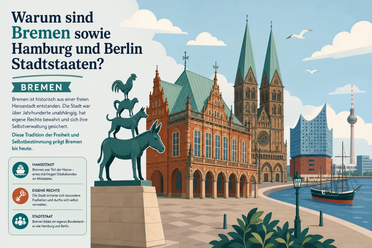 Warum sind Bremen sowie Hamburg und Berlin Stadtstaaten?