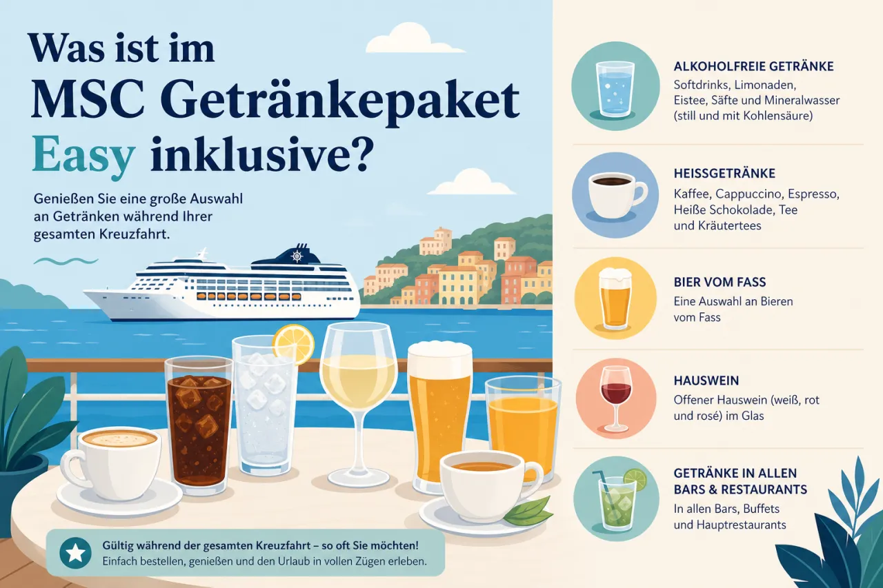 Was ist im MSC Getränkepaket Easy inklusive?