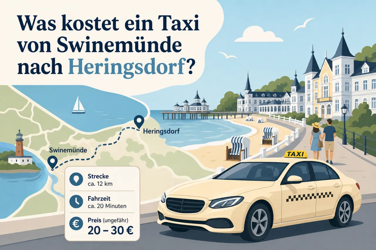 Was kostet ein Taxi von Swinemünde nach Heringsdorf?