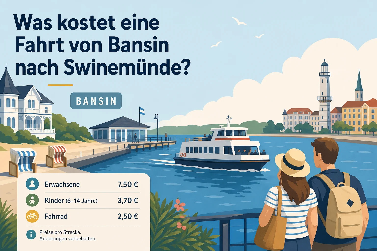 Was kostet eine Fahrt von Bansin nach Swinemünde?