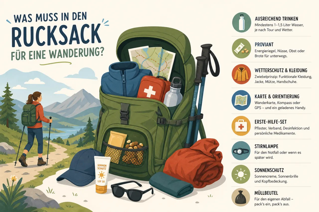 Was muss in den Rucksack für eine Wanderung?