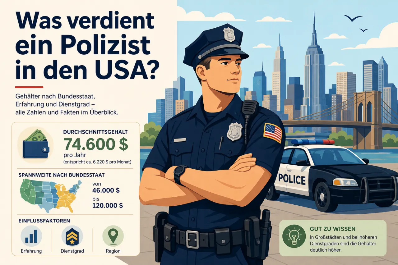 Was verdient ein Polizist in den USA?