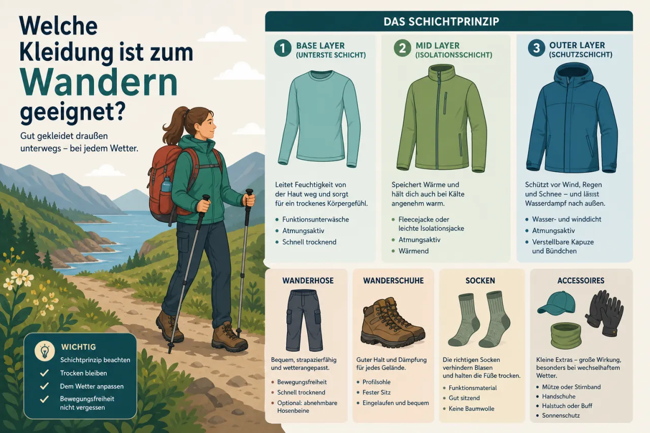 Welche Kleidung ist zum Wandern geeignet?
