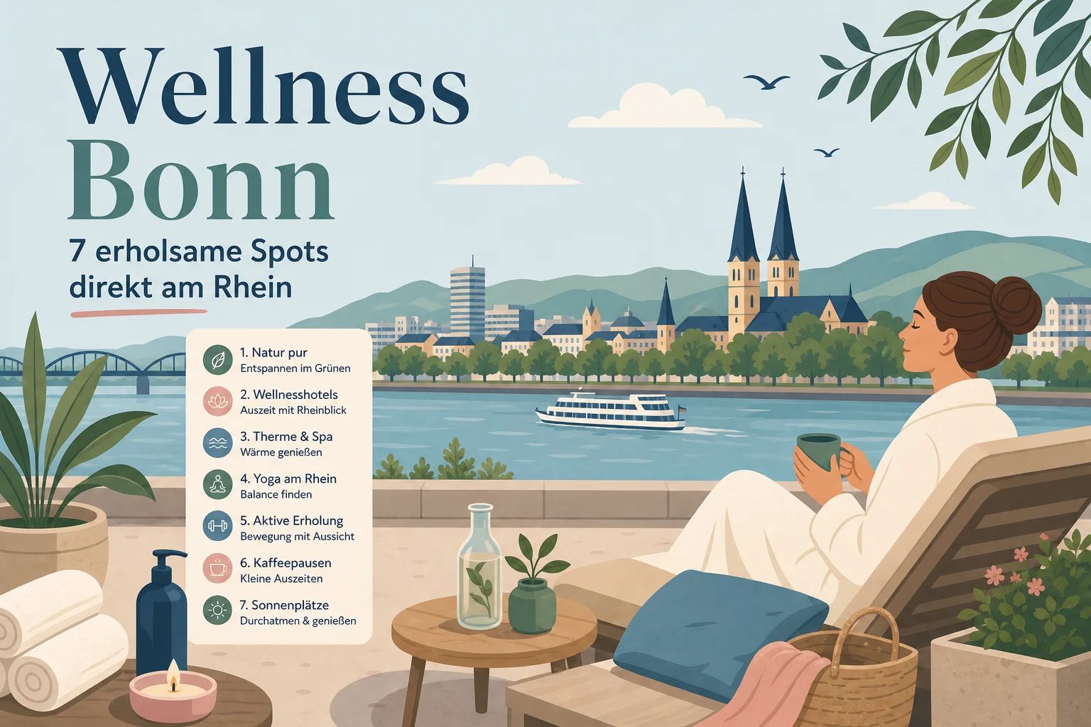 Wellness Bonn: 7 erholsame Spots direkt am Rhein