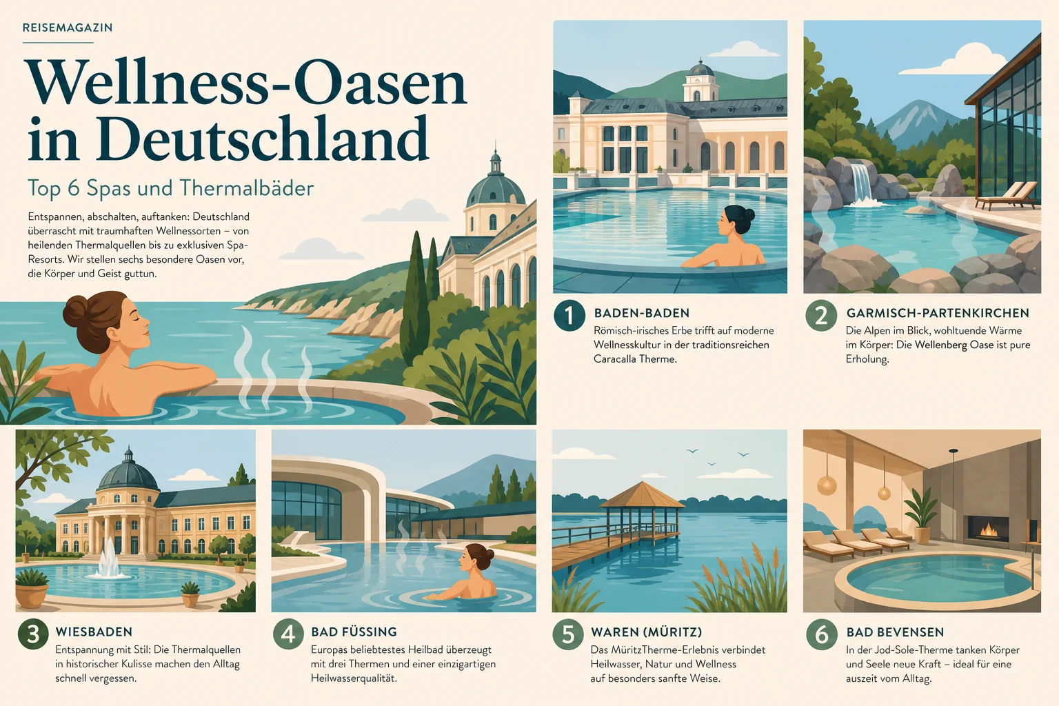 Wellness-Oasen in Deutschland: Top 6 Spas und Thermalbäder