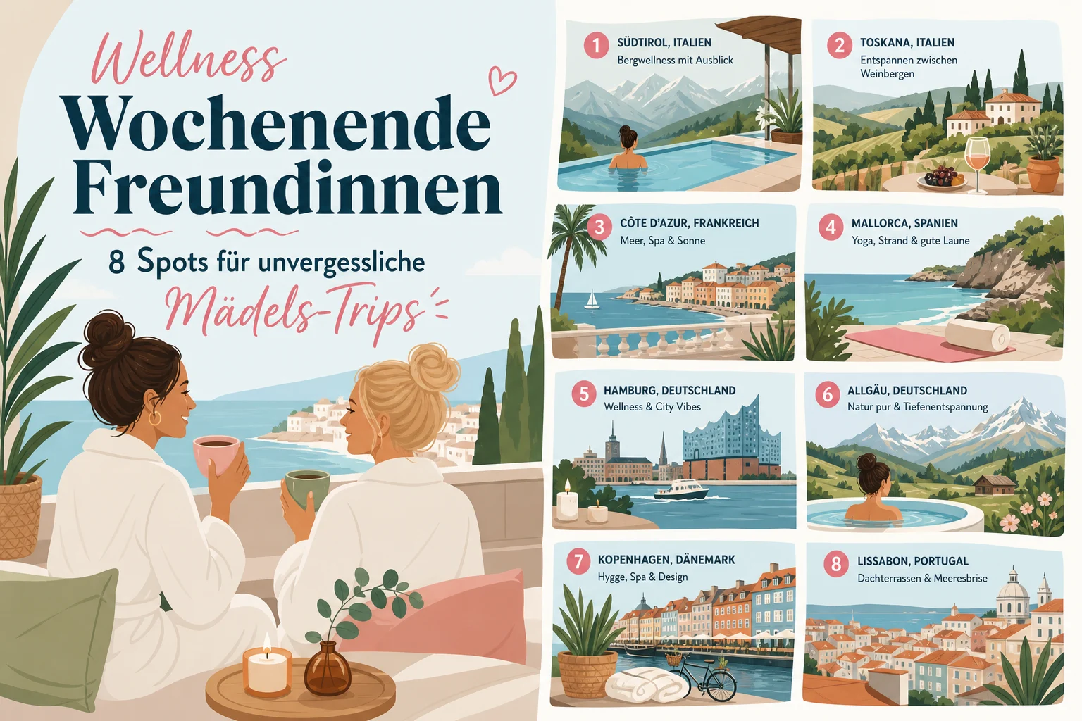 Wellness Wochenende Freundinnen: 8 Spots für unvergessliche Mädels-Trips