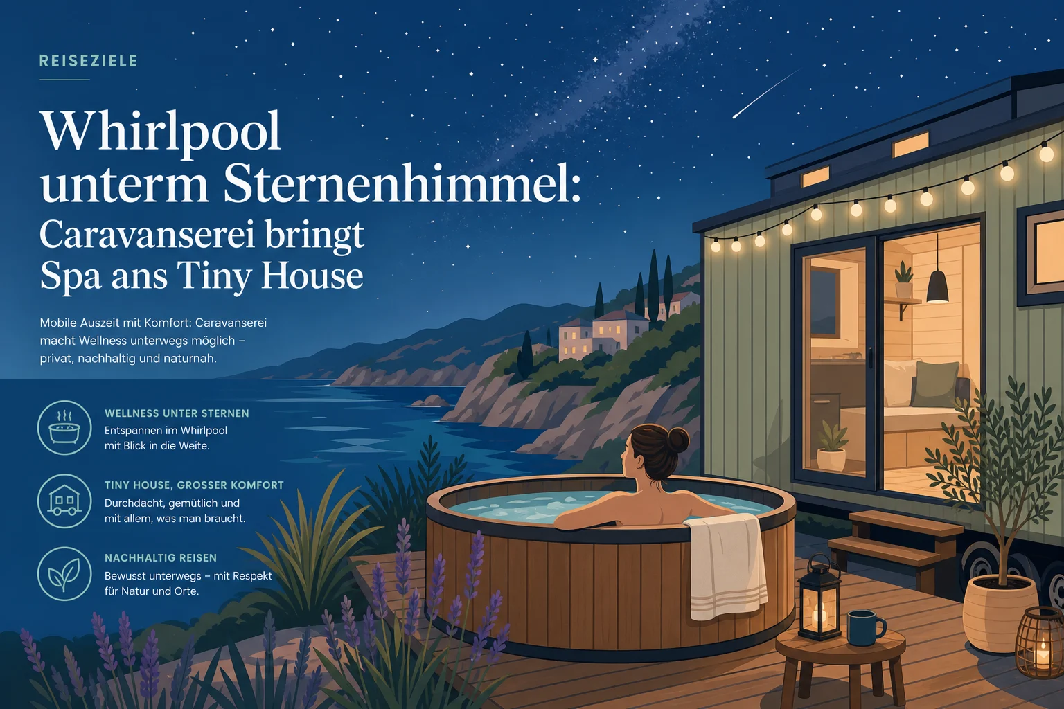 Whirlpool unterm Sternenhimmel: Caravanserei bringt Spa ans Tiny House