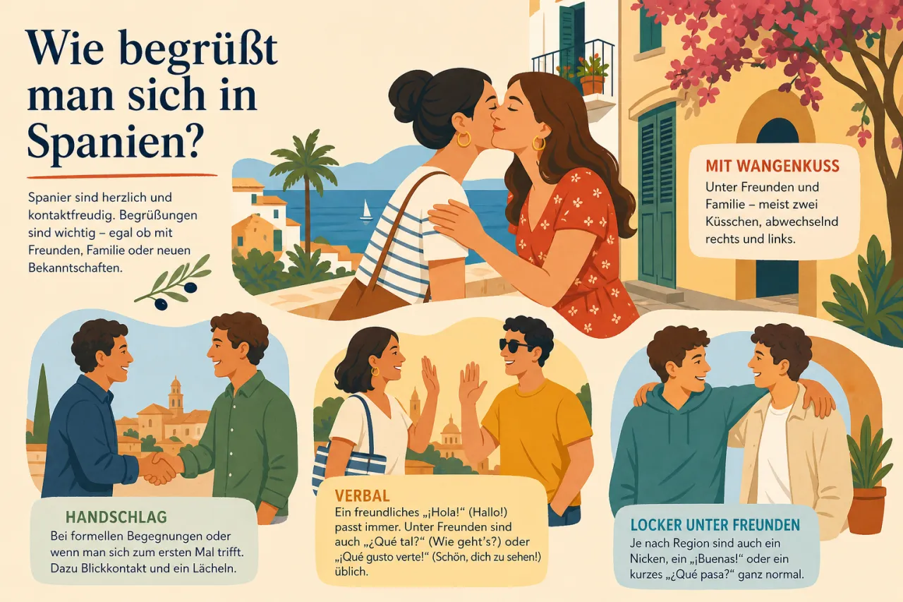 Wie begrüßt man sich in Spanien?