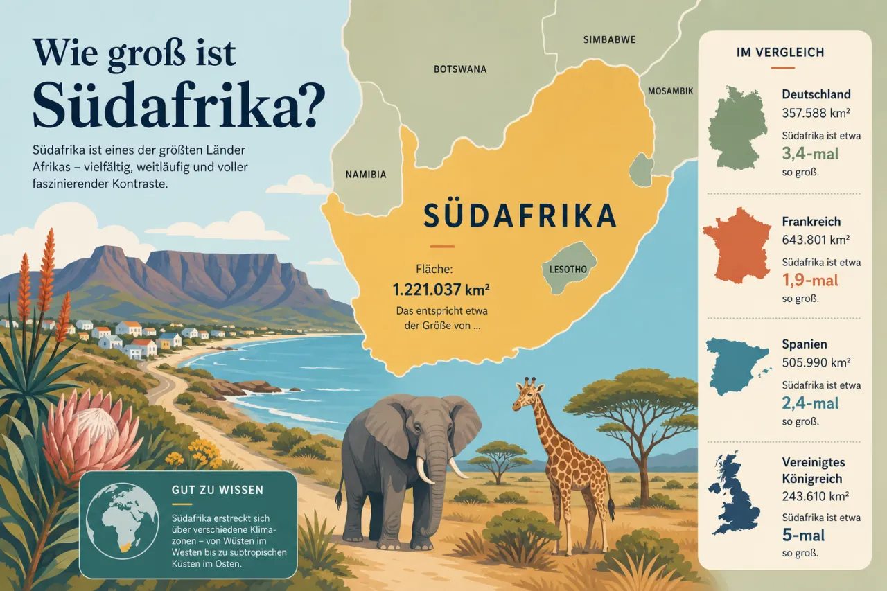 Wie groß ist Südafrika?