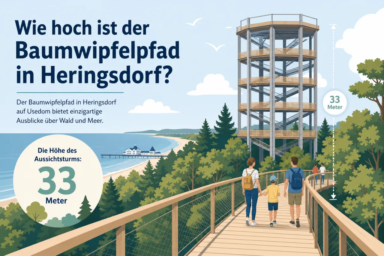 Wie hoch ist der Baumwipfelpfad in Heringsdorf?