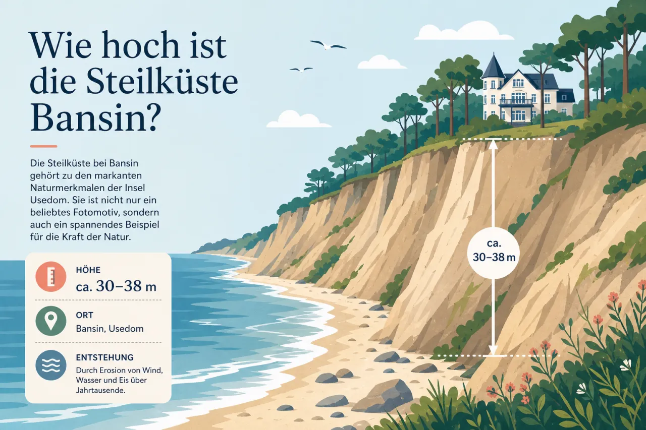 Wie hoch ist die Steilküste Bansin?