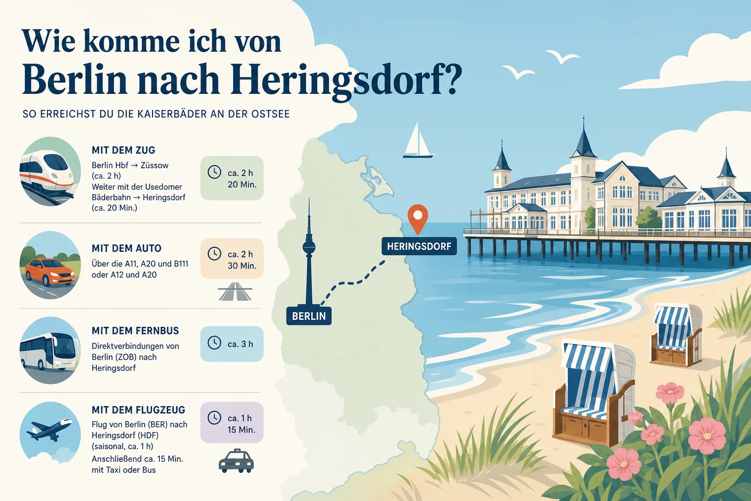 Wie komme ich von Berlin nach Heringsdorf?